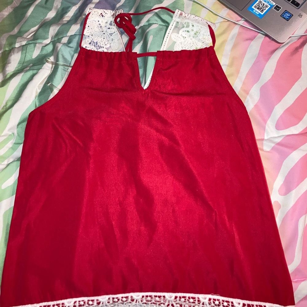 Red Lace Summer Shirt